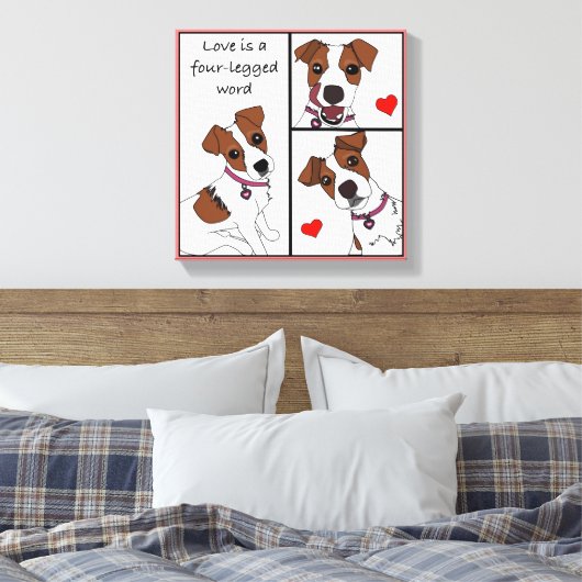 L'amour est un Word à 4 pattes, toile de portrait (Insitu(Chambre))