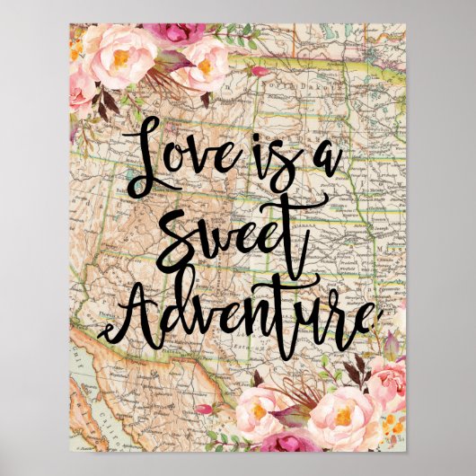 L'amour est une affiche d'aventure douce (Devant)