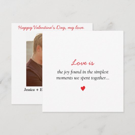 L'amour est..|Une carte de Saint-Valentin pour cou (Devant / Derrière)