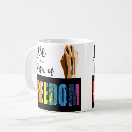 L'amour est une forme de liberté Mug (Devant gauche)