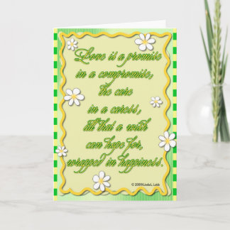 L'amour est une promesse sur une carte de compromi