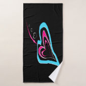 L'amour est une trace de coeurs (Serviette de bain)