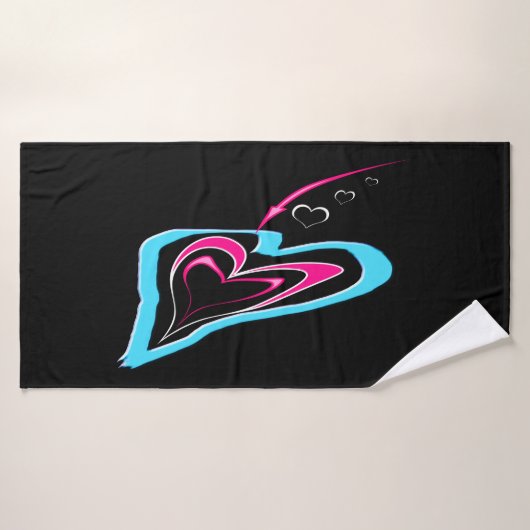 L'amour est une trace de coeurs (Serviette de bain)