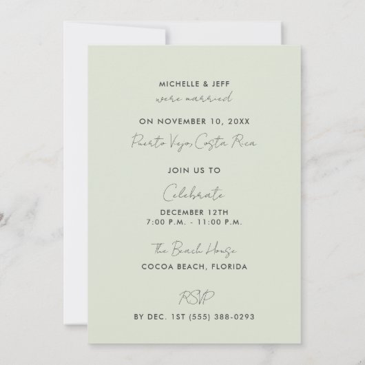 L'amour et la jungle Eloped Mariage Faire-part (Dos)