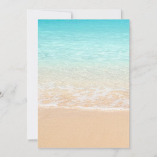 L'amour et la plage Faire-part de mariage côtière (Dos)