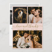 L'amour et Merci Merci Mariage rose et or (Devant / Derrière)