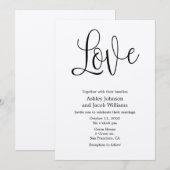 L'amour faire-part de mariage rustique. Invitation (Devant / Derrière)