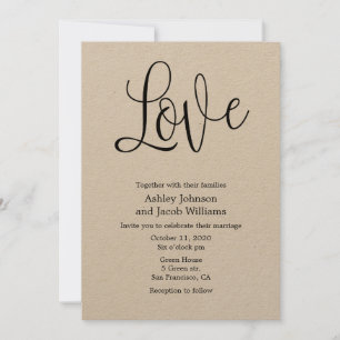 L'amour faire-part de mariage rustique. Invitation