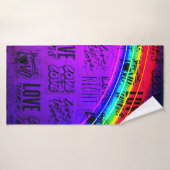 L'amour gagne Gay pride LBGQT Arc-en-ciel (Serviette de bain)