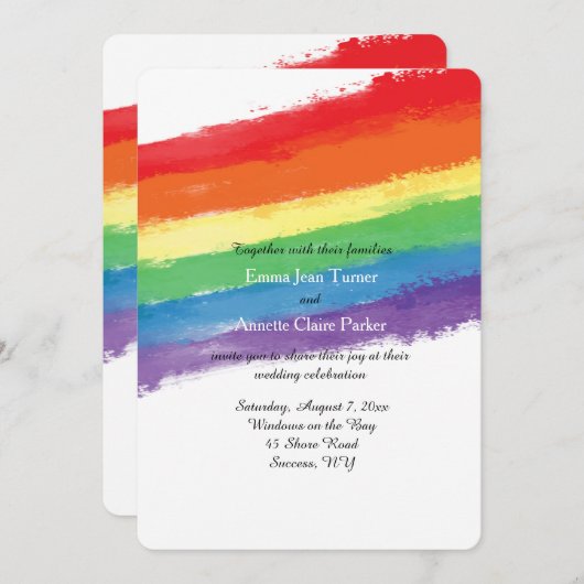 L'amour gagne, invitation arc-en-ciel (Devant / Derrière)