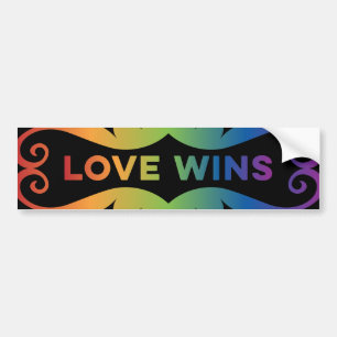 L'Amour gagne Rainbow Bumper Sticker 2