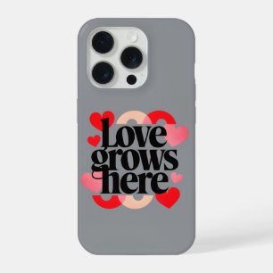 L'amour grandit ici - Typographie moderne du cœur