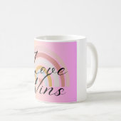 L'amour minimaliste rose Mug gagne (Devant droit)