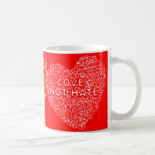 L'amour n'a pas détesté le coeur rouge slogan mug