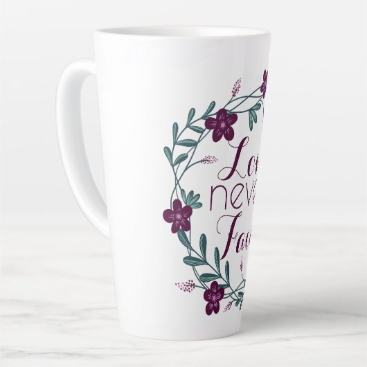 L'Amour n'échoue jamais à Latte Mug (Angle gauche)