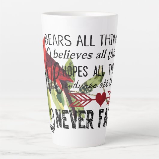 L'amour n'échoue jamais en latte Mug (Devant)