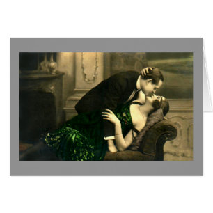 L'Amour Romantique Français Embrasse Vintage