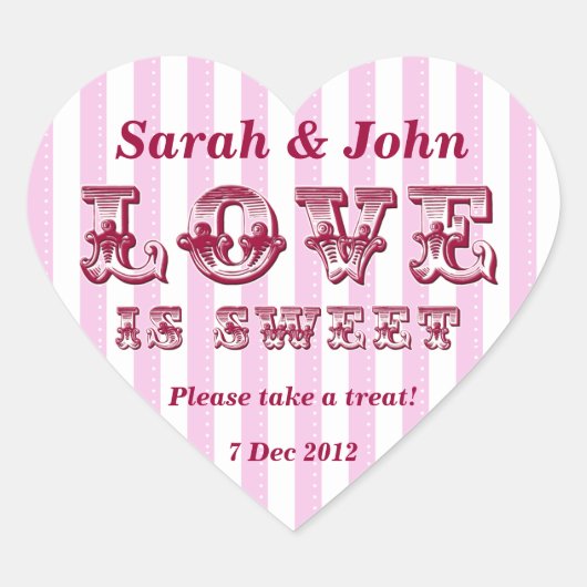 L'Amour rose et blanc est doux Sticker Buffet Cand (Devant)