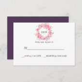 L'amour rose | Mariage Rose RSVP (Devant / Derrière)