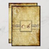 L'amour rustique est les invitations vintages (Devant / Derrière)