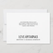 L'amour rustique Merci Antler Carte de remerciemen (Dos)