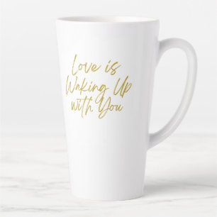 L'amour se réveille avec toi grande latte Mug