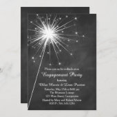 L'Amour Sparkles Invitation Fiançailles (Devant / Derrière)