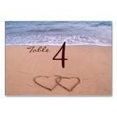 L'amour sur les cartes de table de plage (Devant)