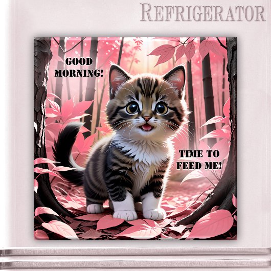 L'Amour Traverse Le Magnet Stomach Cute Kitten