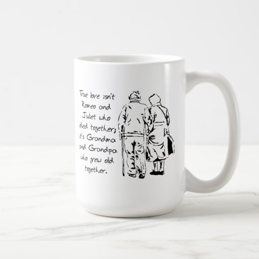 L'Amour Véritable Devient Vieux Amusant Mug Romant (Droite)
