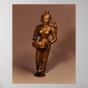 Lamp in de vorm van de godin van Fortune Poster