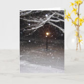 Lampadaire dans la carte de voeux de neige (Fleur jaune)