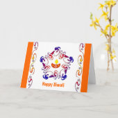 Lampe de Rangoli - carte (Fleur jaune)