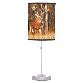 Lampe de table de cerfs de queue blanche