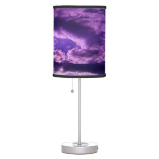 Lampe de table de nuages violets