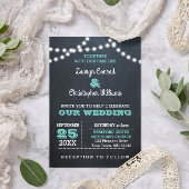 Lampe de tableau lumineux Turquoise Faire-part de