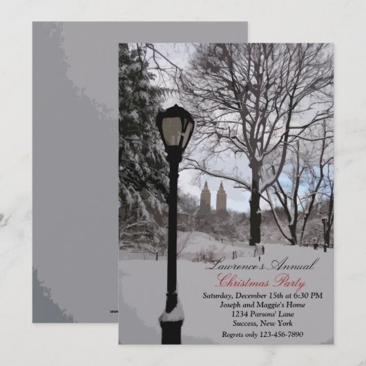 Lampe Post Fête Invitation (Devant / Derrière)