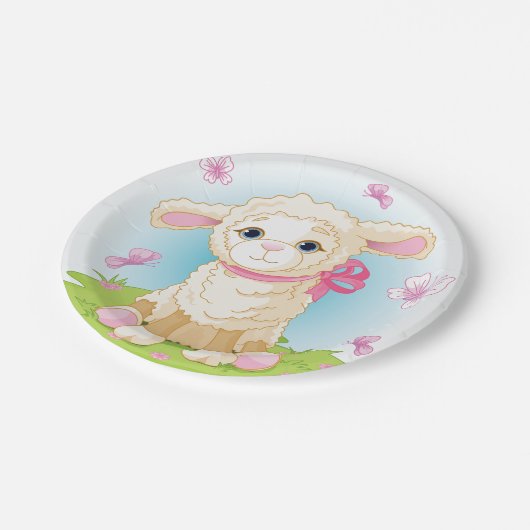 Lampen en botervliegen papieren bordje (Gekanteld)