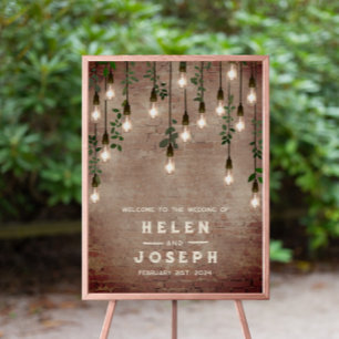  lampen Rustic Brick 20x28 bruiloft Poster