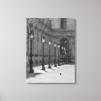 Lampenpalen in zwart-wit uitzichten canvas print