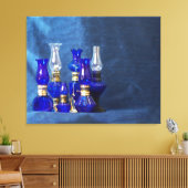 Lampes en verre bleu toile étirée Impression (Insitu(Salon))