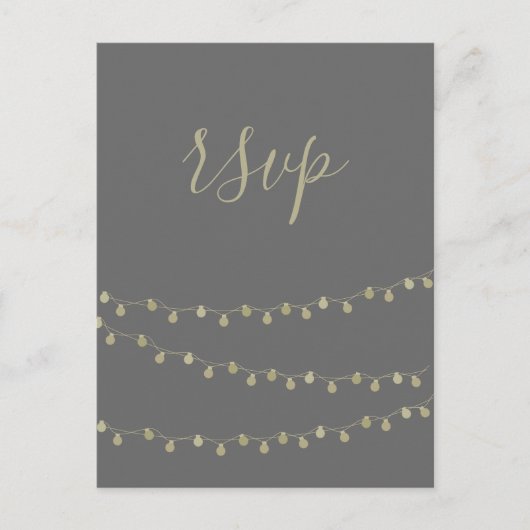Lampes or tableau noir mariage rsvp cartes postale (Devant)