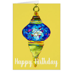 Lampes turques bleues mosaïque art aquarelle