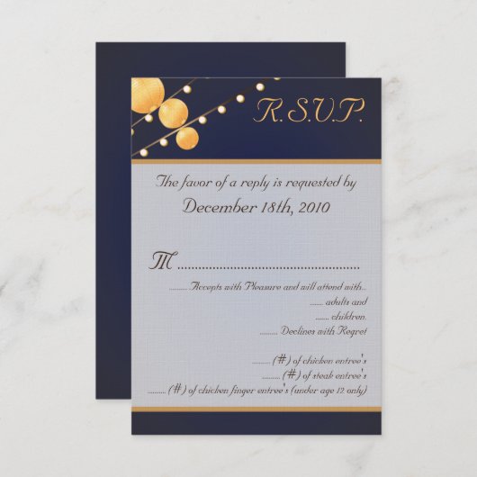 Lampions en papier pour carte de réponse 3,5x5 Ble (Devant / Derrière)