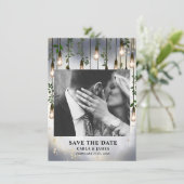  lampjes Waterverf Botanisch sparen de datum Save The Date (Staand voorkant)