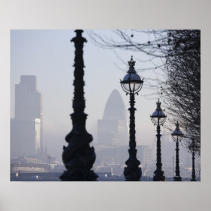 Lamppost door de Theems Poster