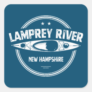 Lamprey New Hampshire Kayaking Vierkante Sticker