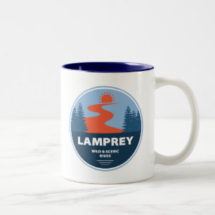 Lamprey Wild en de Schilderachtig rivier New Hamps Tweekleurige Koffiemok