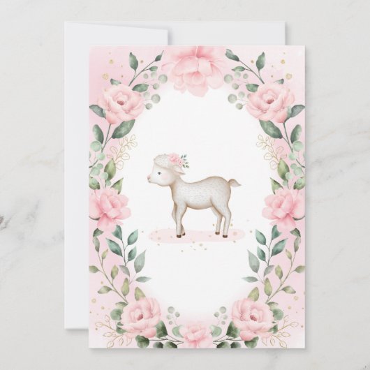 lamproze Baby shower met schouderwets zweten Kaart (Achterkant)