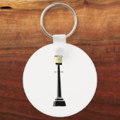 Lampstand 's nachts in de winter sleutelhanger (Voorkant)